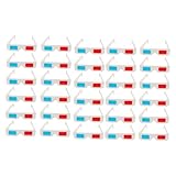 SAFIGLE 30 Stück Papierbrille Anaglyphenbrillen für Filme Spiele Weißer Kartonrahmen für Unvergessliches Visuelles Erlebnis