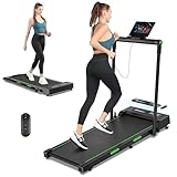 THERUN Laufband Klappbar für Zuhause&für Büro bis 12km/h, Doppellagige Gehband Walking Pad laufbänder mit Großer Lauffläche, Touchscreen-LED Anzeige und 12 Laufprogramme