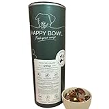 Happy Bowl - Trockenbarf Rind - 750g-Dose - Alleinfuttermittel für Hunde auf Basis natürlicher Inhaltsstoffe - Trockenfutter, Nassfutter oder Barf-Ersatz (750g (1er Pack))