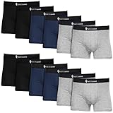 Fullluwaa Boxershorts Men Herren 10er/12er Pack Retroshorts Männer Trunks Baumwolle Unterwäsche Weiche und Ideale Passform(Ohne Kratzenden Zettel)