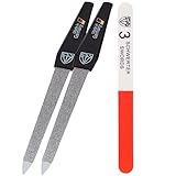 DREI SCHWERTER - Saphir Nagelfeilen Set 2+1 | Hochwertiges Nagelset für Maniküre und Pediküre, Made in Germany | Inhalt: 2x Saphir-Nagelfeile und 1x Drei-Weg-Nagelpolierer