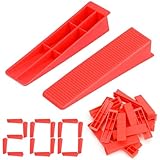 200 Stück Fliesenkeile Kunststoff Fliesen Nivelliersystem Montagekeile für Wand und Bodenfliesen Abstandshalter Fliesenverleghilfe Fugenkeile L86mm *W21mm *H16mm