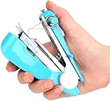 Blaue Handnähmaschine, Mini Kanalisationsmaschine, Tragbare Manuelle Nähmaschine, Handstichmaschine für DIY Handwerk