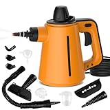Dampfreiniger Handgerät, 1050 W Tragbarer Handdampfreiniger mit 10 Aufsätzen 3,5 Bar Hochdruck Chemikalienfrei Steam Cleaner Handheld, Dampfreiniger für alles Polstermöbel Auto Fenster Fliesen Teppich