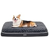 HMTOPE Orthopädisches Hundebett, Hundematte im Doppelstock-Design, Waschbar Hundekissen, Abnehmbar Hundekorb, 90 cm für Kleine bis Mittelgroße Hunde, Dunkelgrau