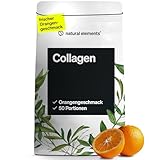 natural elements Collagen Pulver 500 g – Kollagen Hydrolysat Peptide – Kollagen Typ 1 und 3 – frischer Orangengeschmack, perfekte Löslichkeit, natürlich, laborgeprüft und in Deutschland produziert