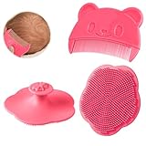 Aolso Baby kamm für milchschorf, 2 Stück Babykamm, Baby-Haarkamm, Baby Haarbürste mit weichen Zähnchen, Neugeborene Haarkamm, Geschenk zur Babyregistrierung (Rosa)