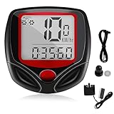 Fahrradcomputer Kabelgebunden, LCD Kilometerzähler Tacho, 23 Funktionen, Wasserdicht, Geschwindigkeitsmesser, Radcomputer für Rennrad,Einfache InstallationWarten auf Verschiedene Automodelle