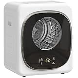 HOMCOM Mini Wäschetrockner mit 5 Programm 800 W 4 kg bis zu 60℃, Freistehend Wandmontierbar Ablufttrockner mit Smart-Sensor, Timer und Touch-Anzeige Trockner für Kleidung Weiß