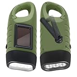 Kssvzz 2 Stück kurbeltaschenlampe, LED Solar Taschenlampe mit Karabinerhaken, Wasserdicht dynamo taschenlampe für Camping, Stromausfällel, Outdoor