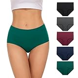 TANSTC Unterwäsche Frauen Weich Baumwolle, 5er Pack Unterhosen Damen Unterwäsche, Stretch Hohe Taille Panties Damen, Atmungsaktive Sexy Slip Damen, Hipster Damen Tochter Als Geschenk Erhältlich, L