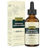 2000mg Liposomale Ashwagandha Flüssigtropfen, Hochdosiert Ashwagandha Wurzelextrakt mit 7% Withanoliden, 5X Konzentration, Schneller Absorbiert als Kapseln, 60 ml (1er Pack)