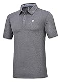 YSENTO Herren Golf Poloshirt Kurzarm Polohemd Sport Tennis Running Freizeit Einfarbig T-Shirts mit Polokragen(Dunkelgrau,S)