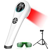 Orisary Kaltes Rotlicht Handgerät Wiederaufladbar 4000-mAh-Akku, 4 * 808nm+14 * 650nm Rotlichtgerät 5 Modi 6 Timer für Muskel- und Gelenkpflege Mensch & Haustier