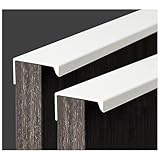 4 Stück Möbelgriffe Versteckter Türgriff Schrankgriffe Aluminium Schubladengriff Versteckter Griffe Unsichtbare Möbelgriffe Küchengriffe - Weiß, 20cm(Rechtwinklige Kante)