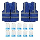 Tyinerc Reflektierende Sicherheitsweste, Reflektierende 2-teilige Arbeitsweste Mit 10 Taschen, Sicherheitsausrüstung Für Outdoor Aktivitäten Verkehr Logistik Jagen Elektriker