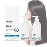 Keratin-Revitalisierungscreme, Haarglättende Spülung für Frauen, Keratin-Boost-Haarglättung, Feuchtigkeitsspendende Tiefenpflege, Reparatur von Spliss und Glanz, Für alle Haartypen (3 PCS)