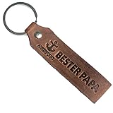 ANKERPUNKT Bester Papa Schlüsselanhänder Vatertagsgeschenk für Papa, Geschenke Vatertag, Vatertags Geschenk, Geschenke für Papa Geschenk Leder dunkelbraun - Made in Germany