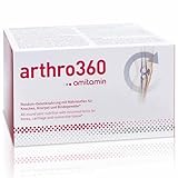 amitamin arthro360, 120 Kapseln hochdosiert, Apothekenqualität,15 Nährstoffe für Gelenke & Knochen mit Glucosamin, Chondroitin, MSM, einzeln hygienisch verpackt