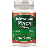 Schwarze Maca 500mg, 60 Tabletten, NaturBite. Hochkonzentrierter Schwarzer Maca-Wurzelextrakt, unterstützt eine größere Ausdauer und liefert Energie.