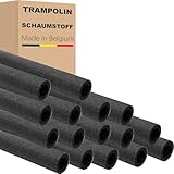 AWM Trampolin Schaumstoff 100 cm Schaumstoffrohre Schaumstoffpolster Stangenschutz Made in EU (Anthrazit, 16 Stück)