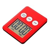 LABRIMP Küchen Timer aus Kunststoff Eleganter Tragbarer Zeitmesser Rot für Präzises und Backen für Eier Pfannkuchen Funktional Leicht Abzulesen