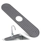 BAZEITFLOW Silikonfreier Kieselgur Abtropfmatte Stark Saugfähig Rutschfest mit Rillenstruktur Robust und Leicht als Spülbeckenmatte für Küchenarbeitsflächen Schnelltrocknend und Pflegeleicht