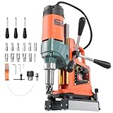 VEVOR Magnetbohrmaschine 1400 W 50 mm Bohrdurchmesser, umkehrbare Richtung, Magnetbohrer für Metalloberflächen, elektrische Kernbohrmaschine mit 11 Kernbohrern für Industrie Heimwerker Orange