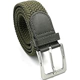LisaModa Unisex Stretch Flechtgürtel in vielen Farben (85-115, Olive)