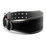 Fitgriff® Klassischer Gewichthebergürtel - 100% Leder - für Damen und Herren - Gürtel für Bodybuilding, Krafttraining, Gewichtheben - Classic Leather Weightlifting Belt (Black (4 inch), L)