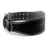 Fitgriff® Klassischer Gewichthebergürtel - 100% Leder - für Damen und Herren - Gürtel für Bodybuilding, Krafttraining, Gewichtheben - Classic Leather Weightlifting Belt (Black (4 inch), M)