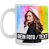 Fototasse selbst gestalten Keramik - Personalisierte Tasse Motivtasse Tasse mit foto Tasse personalisiert Geschenktasse Frauen Geschenke Ideen Weiß