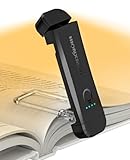 HIONXMGA Leselampe Buch Klemme, Augenschonende Leselampe Buch,3 Farben & Stufenlosem Dimmen, Wiederaufladbar Leselicht, Perfektes für Buchliebhaber, Kinder,Schwarz.