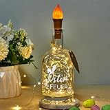 Weewooday LED Flaschenlicht mit Spruch Osterfeuer Beleuchtete Dekoflasche mit Korken Lichterkette und Herz Geschenkanhänger Leuchtflasche Osterdeko für Osterschmuck Ostern Dekoration Geschenke