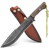 SAN TONG XIONG Fixed Blade Hunting Knife with Sheath for Men,Full Tang Outdoor Survival Sharp Bushcraft Knives For Camping,Hiking,15.75' Yard Work Machete for Cutting Trees Heavy Duty