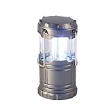 Velamp Pushup LED-Laterne, 200 Lumen, ausziehbar, kompakt, zum Aufhängen, superhell, für Camping, Notfall, Wandern, Angeln, Trekking, Grau