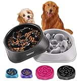 YINEYA 2 Stück Langsame Fütterung Hundenapf, Anti Schling Interaktiver Hundenapf,Antischlingnapf Hunde, Hundezubehör, Das Fressen verlangsamt, Labyrinth-Hundepuzzle-Feeder für Mittelgroße Rassen