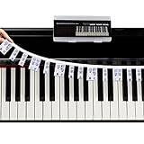 Stehaufe Abnehmbare Klaviertastatur Notenetiketten, Wiederverwendbare Silikon-Tastatur-Notizaufkleber mit 88 Tasten Klavier Keyboard Noten Aufkleber für Anfänger, Kinder und Erwachsene