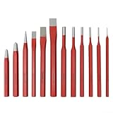 12-teiliges Stanz- und Meißel-Set, robust, wärmebehandeltes Metallstanzer-Set für Ziegelstein- und Metallbearbeitungswerkzeuge