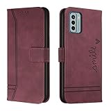 Trugox Handyhülle für Nokia G22 Hülle Klappbar Klapphülle mit Kartenfach Handytasche Handy Schutzhülle Tasche Leder Wallet Flip Case Slim Book Cover - Bordeauxrot