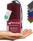 Fit-Flip Hüttenschlafsack Ultraleicht, Mikrofaser Schlafsack Inlay mit extra Kissenfach, Inlett Schlafsack seidig weich, Reiseschlafsack als auch Innenschlafsack, Weinrot