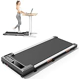 HBTower Laufband für Zuhause, 3 in 1 Walking Pad, 2,5 PS Laufbänder, Laufband Schreibtisch mit Fernbedienung und LED-Anzeige für Zuhause und Büro, Treadmill for Home 1-6km/h