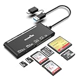 USB C USB3.0 Multi-Kartenleser, SD/TF/CF/Micro SD/XD/MS 7 in 1 Speicherkartenleser/Adapter/Hub für SD SDXC SDHC CF CFI TF Micro SD Micro SDXC Micro SDHC MS MMC UHS-I Karten, Windows/Mac/Android/Linux