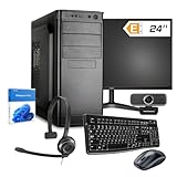 dcl24.de [19198 Office Komplett PC Set AMD Ryzen 5-5600G 6x4.4 GHz Turbo - 500GB SSD, 16GB DDR4, Radeon Vega, 24 Zoll TFT Maus Tastatur WLAN Windows 11 Pro