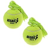 stillwen Tennis mit Seil, 2 Pcs Ball für Tennistrainer, Tennis mit Ball an Schnur für Tennis Selbststudium Praxis Training Tool für Anfänger Kinder Erwachsene, Langlebig, Leicht