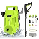 1100W Hochdruckreiniger 55 Bar Fugenreiniger Fassadenreiniger - Terassenreiniger 300 L/H, Comact und leicht, 5.5m Kabel, 7m Auslassschlauch, Schnellanschluss