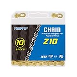 Fahrradkette 10 Fach Fahrrad Kette Gold 1/2 x 11/128 Inch 116 Glieder Kette Fahrrad Set Bmx Kette Mtb Kette Mountainbike Fahrradketten Fahradkette Bike Chain Fahrrad Zubehör Kettenwerkzeug