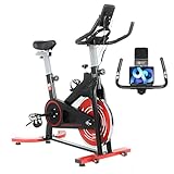 Heimtrainer mit 8kg Schwungrad, Fitness Fahrrad für Zuhause, Widerstand Einstellbar, LCD Monitor, mit Pulsmesser, Wasserflaschenhalter, Ipad-Halterung, Indoor Fitnessbike 120kg Belastbar