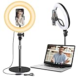 10' Ringlicht mit Stativ Handyhalter,Handy Selfie licht Ringleuchte,LED Ring Light 3 einstellbare Farbtemperaturen und 10 Helligkeitsstufen für TikTok/YouTube/Fotografie/Makeup/Videokonferenz