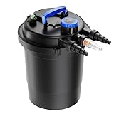 Wiltec CPF-250 Druckteichfilter 10.000 l/h / 11 W UVC Einheit, Teichdruckfilter für Teiche bis 10.000 Liter, Teichklärer, Filteranlage